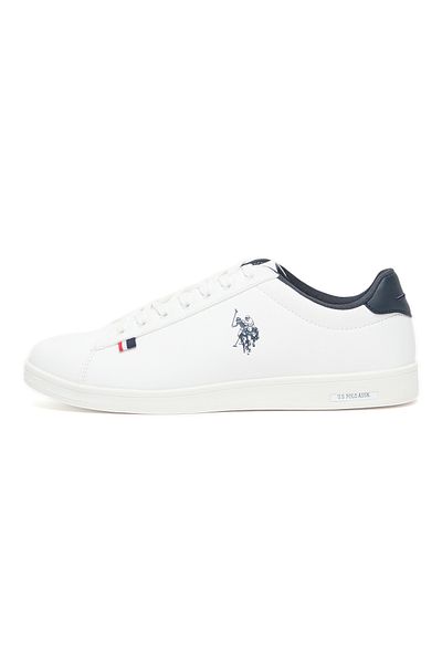 U.S. Polo Assn. Men's White Low-Top Sneakers - Lightweight Lace-Up Style, Comfortable Casual Footwear
