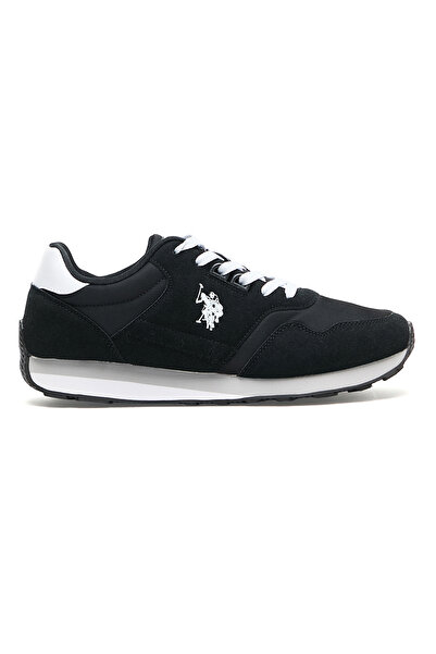 U.S. Polo Assn. Men's Black Sneakers - Classic Design with White Accents, Com...