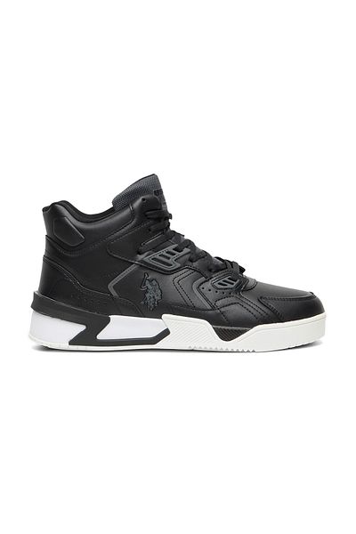 U.S. Polo Assn. Men's Black High-Top Sneakers - Bold Lace-Up Design, Comfortable Casual Footwear for All-Day Wear