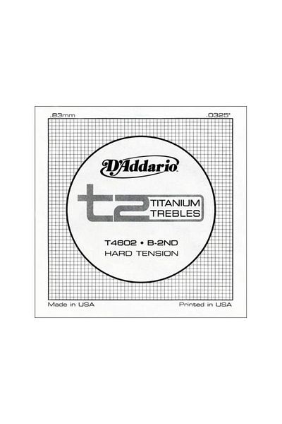 Daddario T4602 Κλασική κιθάρα μονή χορδή, σειρά T2, Titanium Trebles, Κλασική κιθάρα μονή χορδή T2 Titanium.