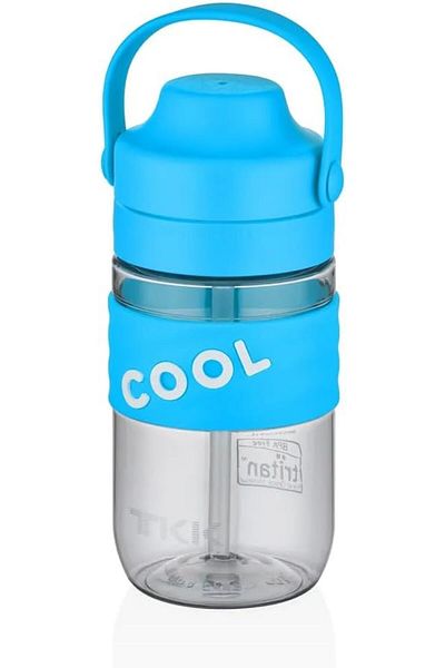 STOREMAX Sellbuystore 550ml Cool Silicone Body Soft Children's Water Bottle with Straw (Light Blue) 1053513