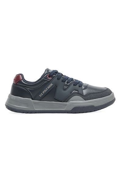 U.S. Polo Assn. Men's Navy Low-Top Sneakers - Rugged Design with Grey and Red Accents, Comfortable Footwear