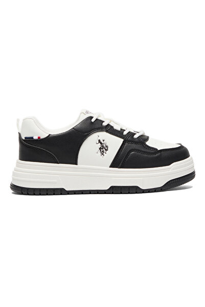 U.S. Polo Assn. Women's White Low-Top Sneakers - Classic Lace-Up Design, Comf...