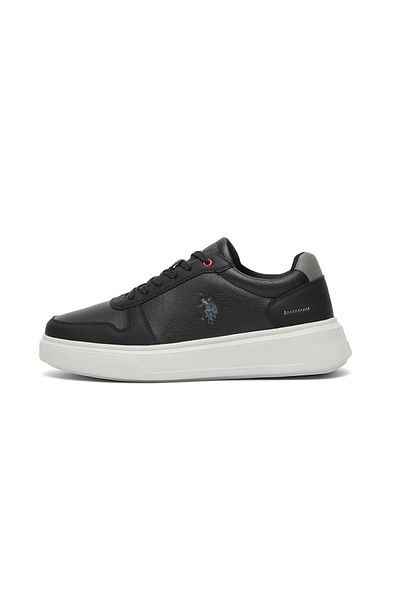 U.S. Polo Assn. Men's Black Low-Top Casual Sneakers – Classic Style with Durable Sole for All-Day Comfort