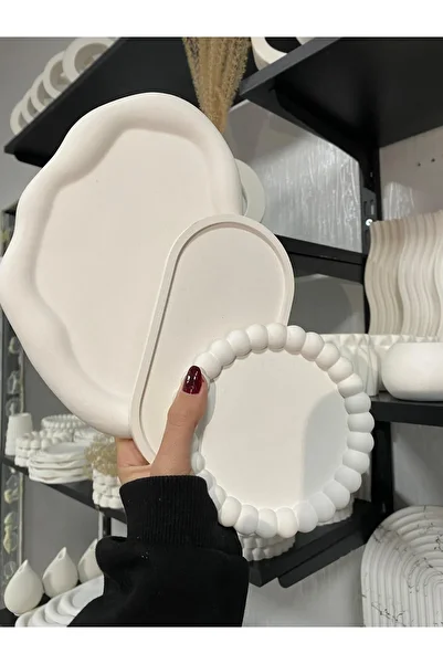 Home Triple Jewelry Plate Decorative Plaster Ornament 15 X 15 Tbk-1013