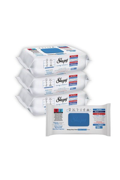 Sleepy Easy Clean Disinfecting Wipes | Multi-Surface | Bleach & Blue Pine | 300 Sheets | 100X3 Pack