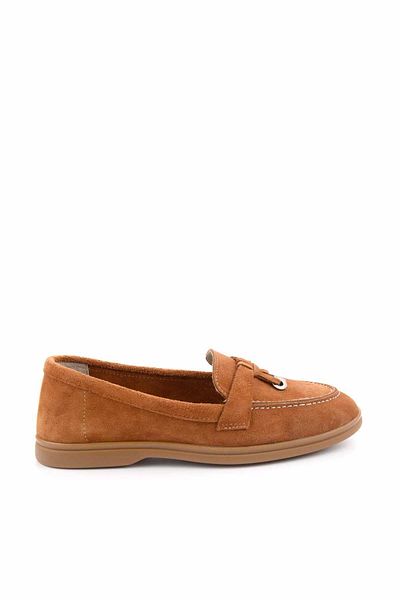 Bambi Damen-Loafer-Schuhe aus braunem Wildleder und echtem Leder K 01269354102