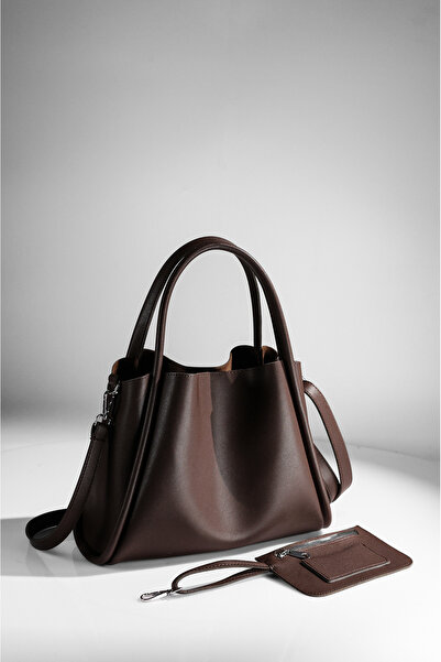 Rimense Dámská hořkohnědá peněženka z umělé kůže do ruky a přes rameno