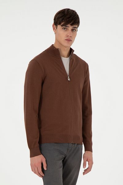 U.S. Polo Assn. Men's Brown Basic Knitwear Cardigan 50298268 -Vr029