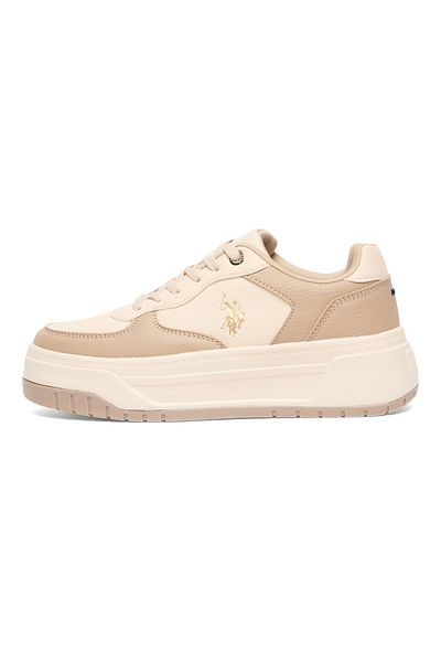 U.S. Polo Assn. Pantofi de damă, bej, joasă - Talpă exterioară groasă cu căptușeală din spumă, pantofi casual versatili