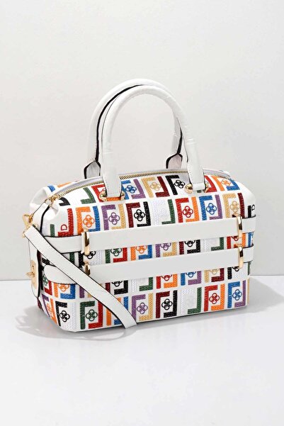 Bambi Beyaz Çok Renkli Kadın El Çantası C06619540009