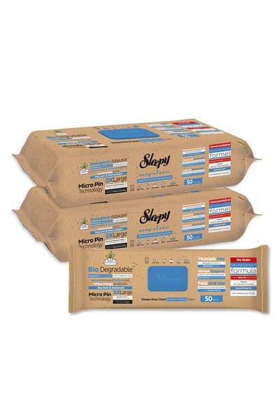 Sleepy Easy Clean Wipes | Biodegradable | Sea Salt & Seaweed | 100 Sheets | 50X2 Pack