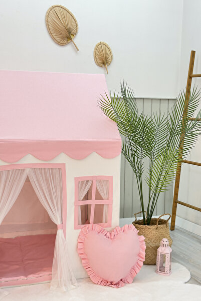 Miniden Çocuk Oyun Evi Pembe Renkli Oyun Çadırı Oyun Alanı Toz Pembe