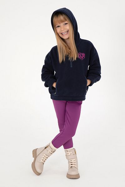 U.S. Polo Assn. Girl's Navy Blue Half Zipper Sweatshirt 50296287 -Vr033