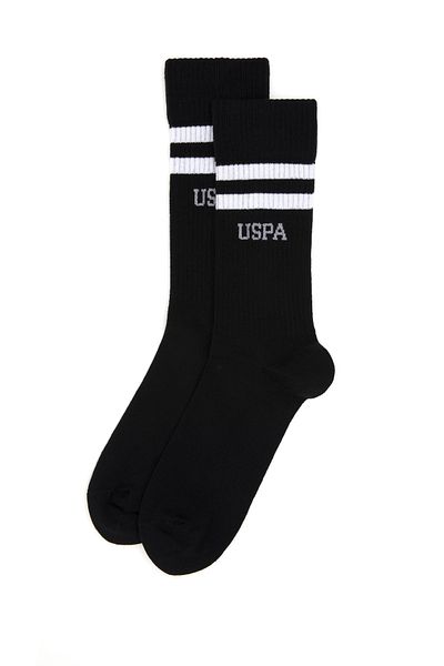 U.S. Polo Assn. Мъжки черни чорапи, чифт от 2 броя 50299033-vr046
