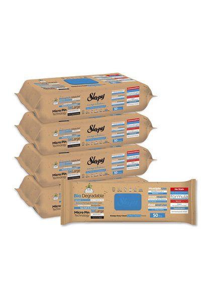 Sleepy Easy Clean Wipes | Biodegradable | Sea Salt & Seaweed | 200 Sheets | 50X4 Pack