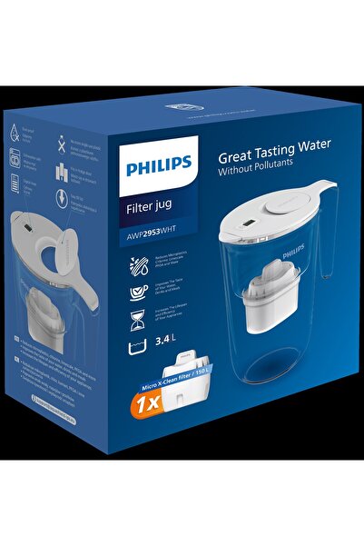 Philips Su Arıtma Filtreli Sürahi 3,4 L (AWP2953WHT)