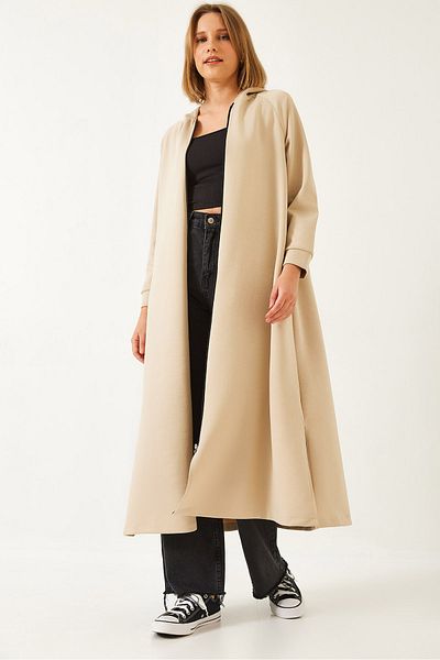 Bianco Lucci Dámský dlouhý svetr na zip s kapucí 8137 60351325