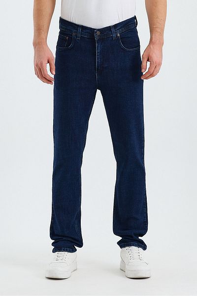WKM Men's Regular Fit Regular Fit Wide Leg High Waist Casual Jean Denim Jeans
