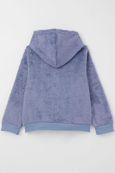 Breeze 9-3 Years Baby Boy Lilac Plush Cardigan - Hooded and Zippered