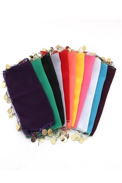 Sermet Süs Dünyası Mixed Color Chiffon Halay Handkerchief 10 Pieces, Bride Groom Wedding Henna Circumcision Promise Engagement