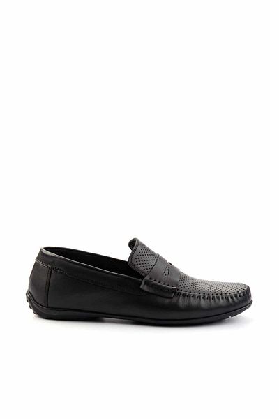 Bambi Black Leather Men's Loafer Shoes E 01734024003