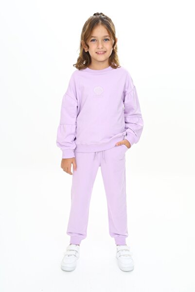 Toontoy Κοριτσίστικο κοστούμι φόρμας με κέντημα με κοχύλια