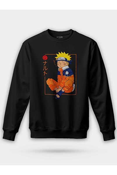 nirvoda Hanorac oversize unisex cu imprimeu Naruto Naru Anime Manga