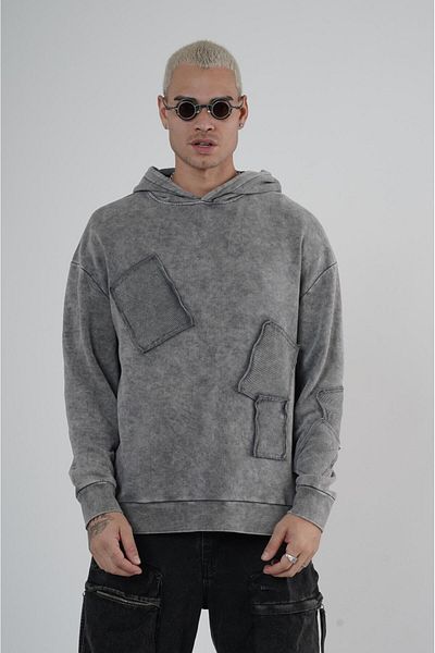 Butik Trend We Hooded Washed Fabric Oversize Fit Sweatshirt