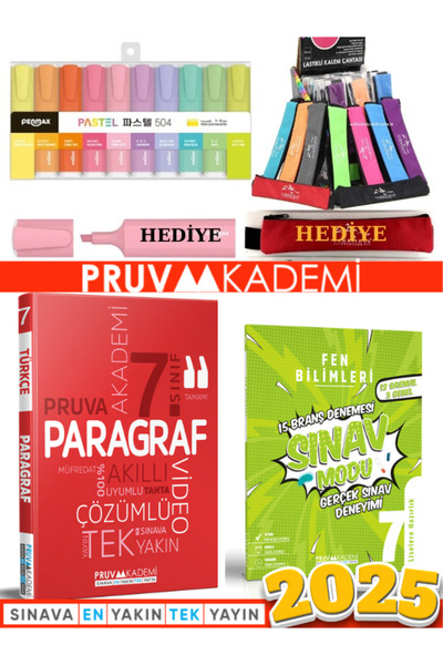 Pruva Akademi 7. SINIF PARAGRAF + 7. SINIF FEN BİLİMLERİ BRANŞ DENEMESİ + Fos...