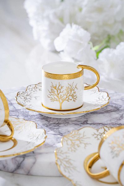 ACAR Kieran Gold Coffee Cup Set for 6 People - 90 ml