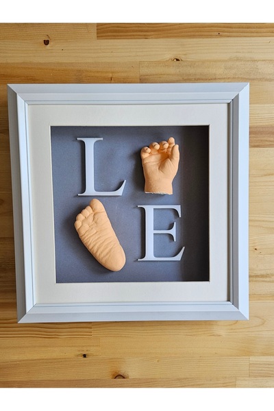 Store Özel tasarım LOVE harfli çerçeve & 3d el ve ayak heykel seti TEN RENK B...
