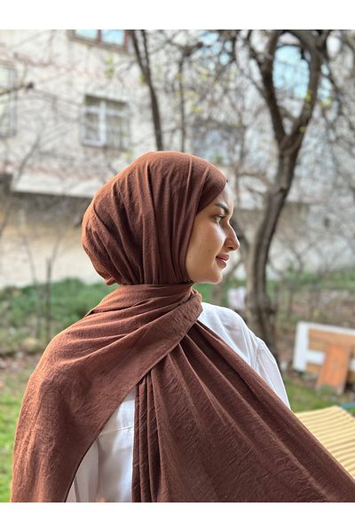 shalby Cotton Crash Shawl - Cinnamon