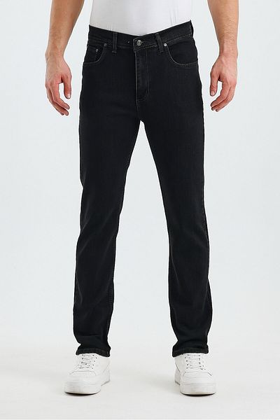 WKM Men's Regular Fit Regular Fit Wide Leg High Waist Casual Jean Denim Jeans