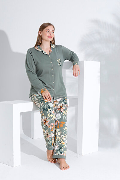 Etoile 100% Cotton Long Sleeve Front Button Women's Sleepwear 98231