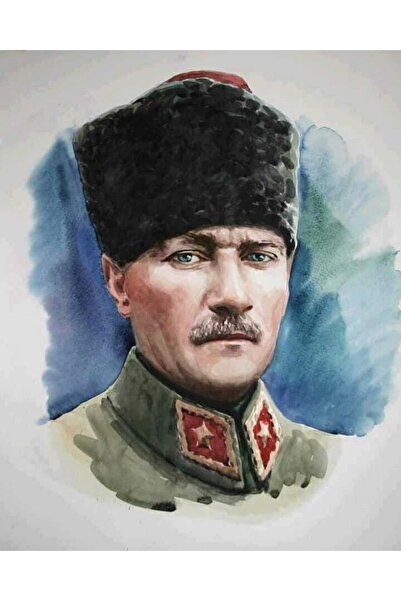 Gulcerenhobi Sayılarla Boyama Tuval Seti Atatürk 30x40 Şaseye Gerili Numaralı Boyalar Ve Fırçalar Tam Set