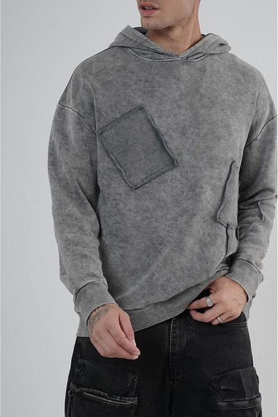 Butik Trend We Hooded Washed Fabric Oversize Fit Sweatshirt