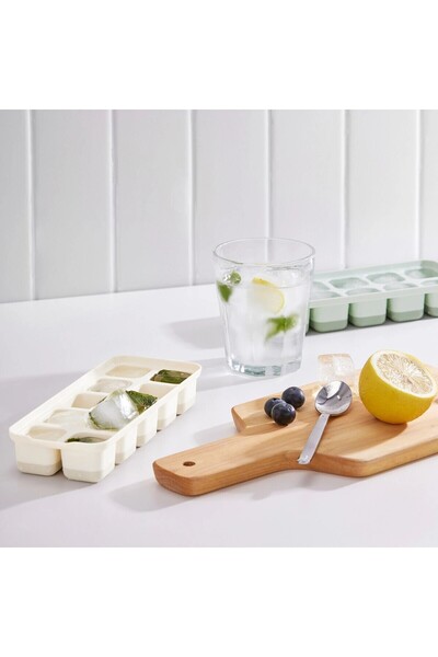 IKEA 2 قطعة قالب ثلج بغطاء بلاستيك 20x3x8 سم مجموعة من 2 قالب ثلج 10 أقسام