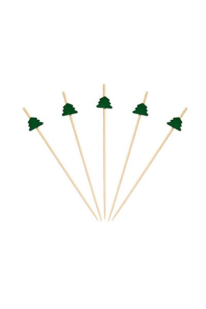 Kraft مسواك من الخيزران مقاس 12 سم شجرة عيد الميلاد - 50 قطعة