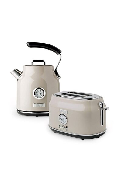 Haden مجموعة من 2 غلاية ومحمصة خبز، باللون البيج، اجتمع مع الأناقة الإنجليزية