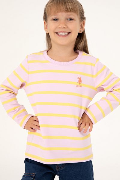 U.S. Polo Assn. Girl's Pink Crew Neck Sweatshirt 50296376 -Vr041