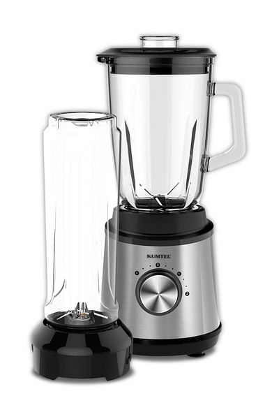 KUMTEL Inox Glass Table Blender with Jug and Grinder