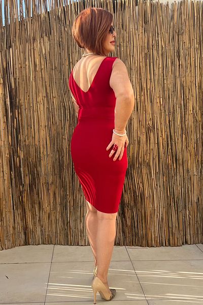 Curly Red Heart Collar Dress