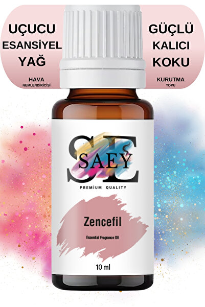 SAEY Zencefil Esansiyel Uçucu Koku Yağ Buhurdanlık Yağı Difüzör Esansı Hobi E...