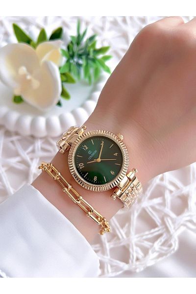 Coliseum ساعة يد نسائية بتصميم خاص من سلسلة Vintage + سوار هدية CL8709.M2