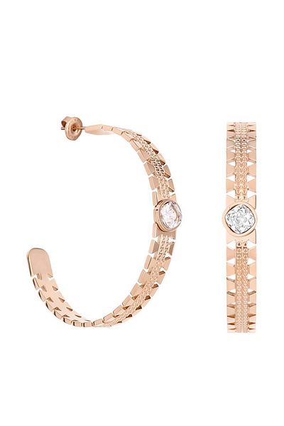 Daniel Klein Mtk11421 Steel Rose Gold Colored Earrings