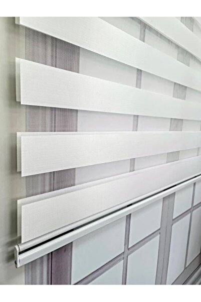 TREND STOR PERDE Beyaz Bambu Düz Zebra Stor Güneşlik Perde