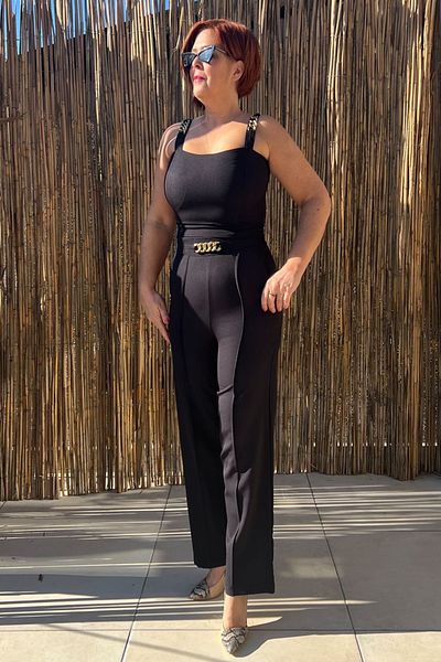 Curly Black Evening Dress Bottom Top Suit