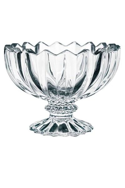 ALTIN MUTFAK 6-Piece Glass Crystal Standing Presentation Bowl - Snack Bowl and Turkish Delight Bowl with Ice Cream