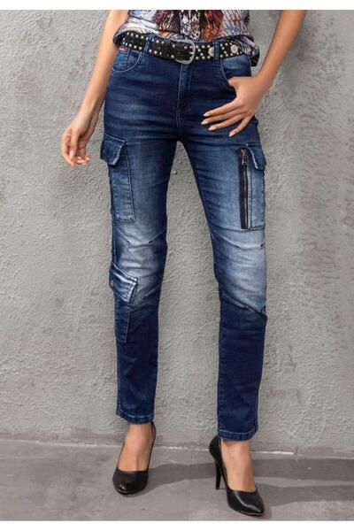 Cipo & Baxx WD531 Basic γυναικείο τζιν παντελόνι με τσέπη Cargo
